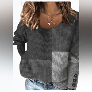 Sheilay long sleeve color block sweater, size S